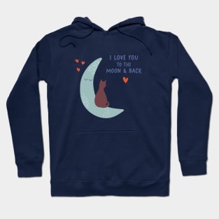 Cute romantic illustration with cat, hearts and declaration of love Hoodie